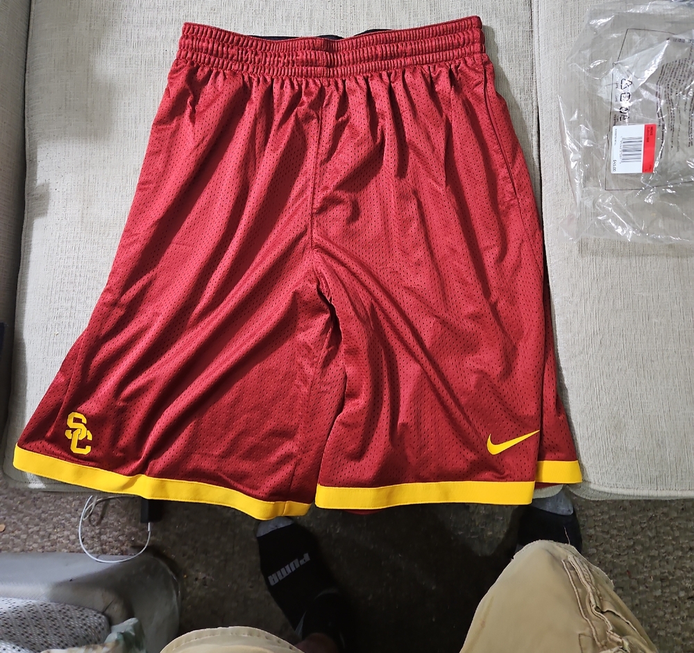 Nike Red and Yellow USC Trojans Athletic Shorts. Size Large.